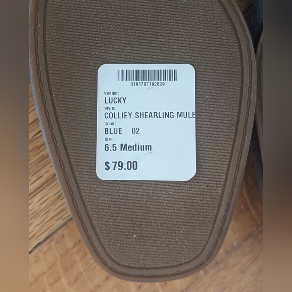 NWOB Lucky Brand Colley Sherling blue textile upper w/cute pattern & frayed - Picture 6 of 7